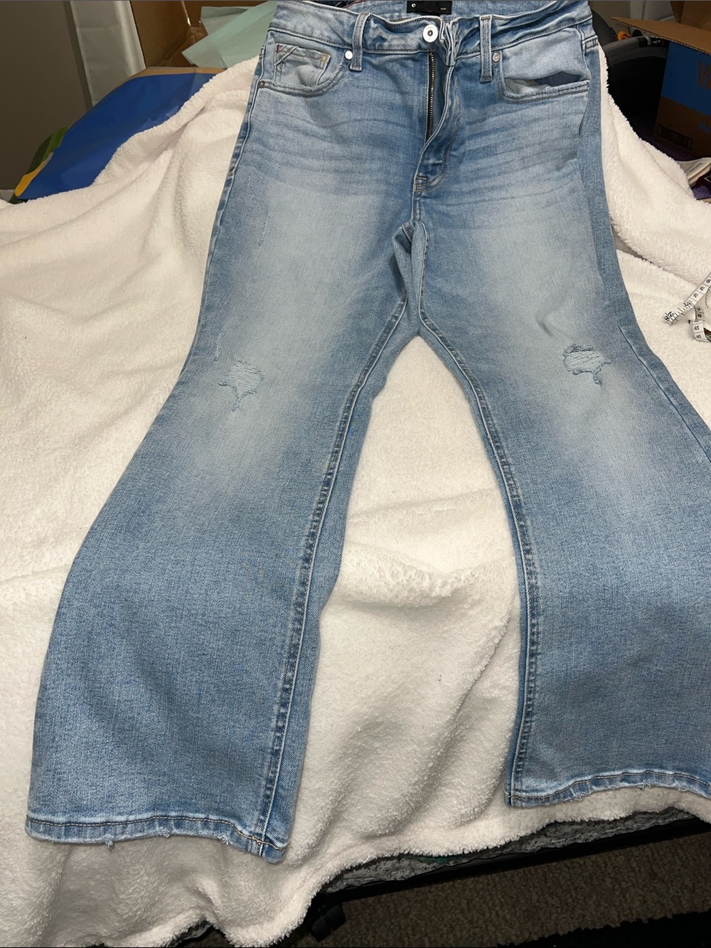 Edgely Mid-Rise Light Blue Slim Boot Cut Jeans